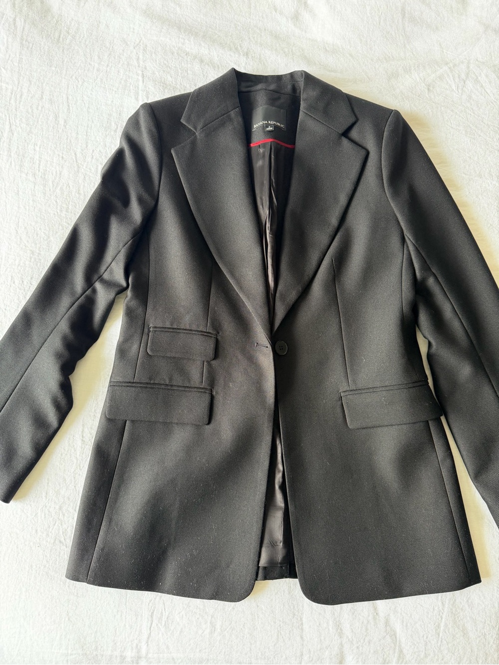 Banana Republic Lido Sculpted Italian Wool Blazer Black Sz 6 Tailored
